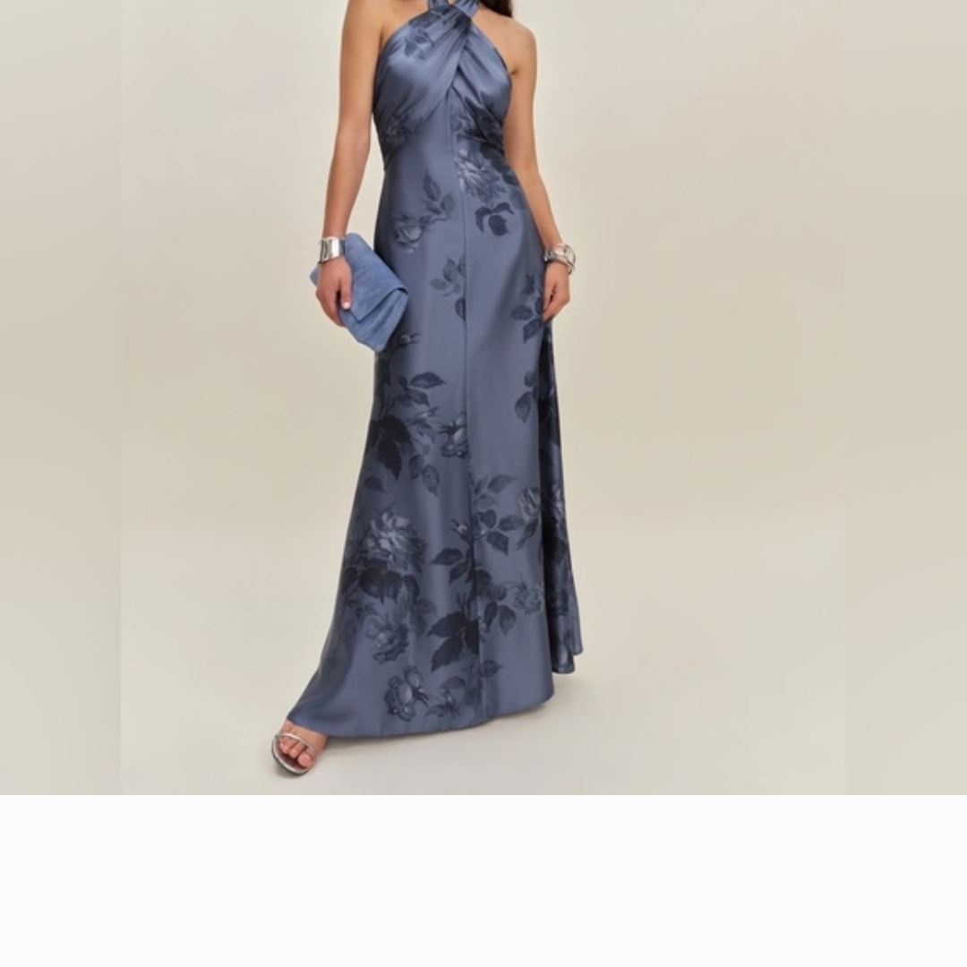 Reformation Slate Blue Floral Maxi Dress